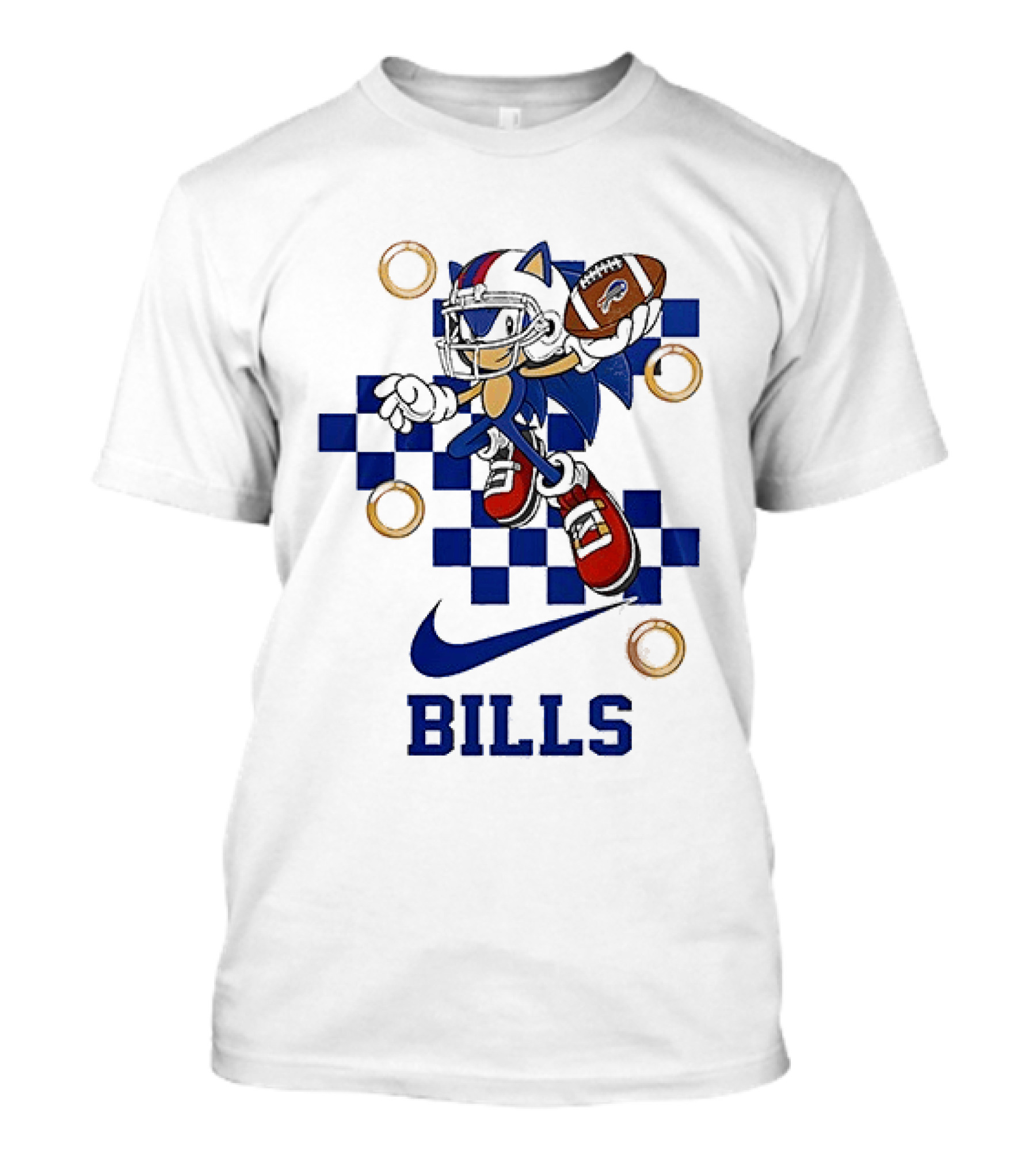Nike Sonic The Hedgehog Buffalo Bills Football Game Rings T-Shirt
