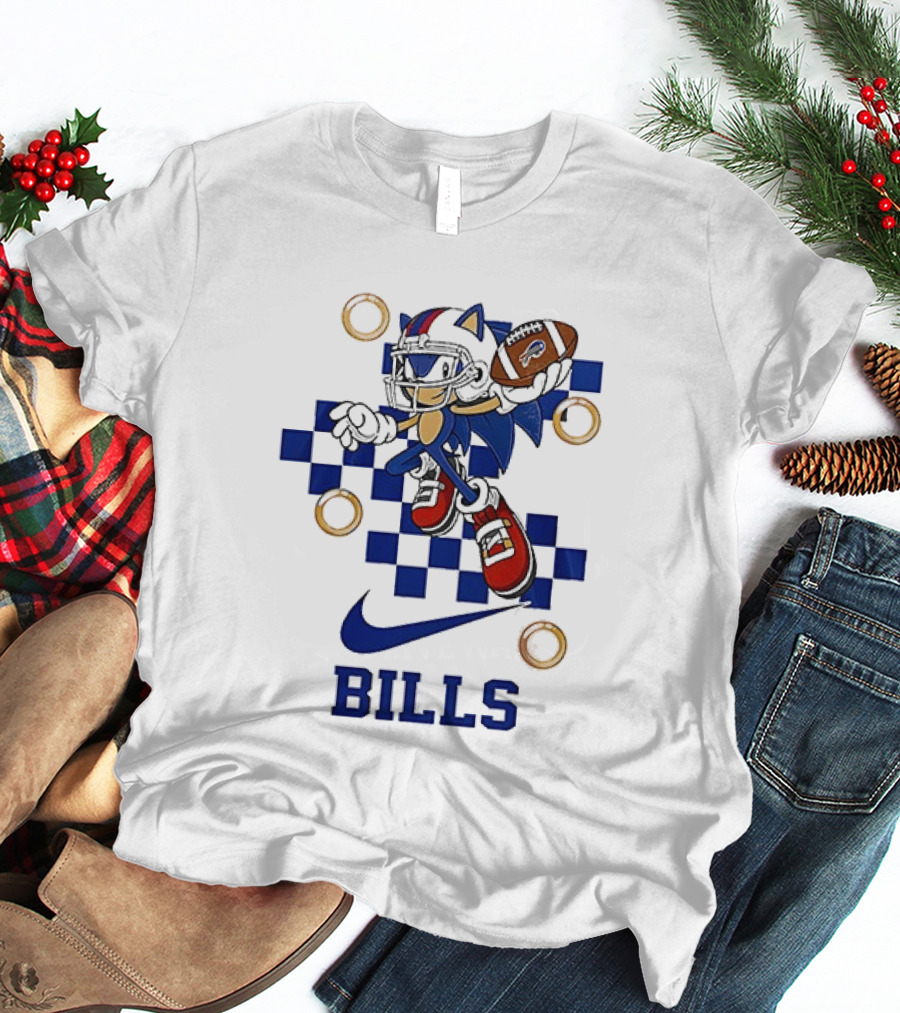 Nike Sonic The Hedgehog Buffalo Bills Football Game Rings T-Shirt