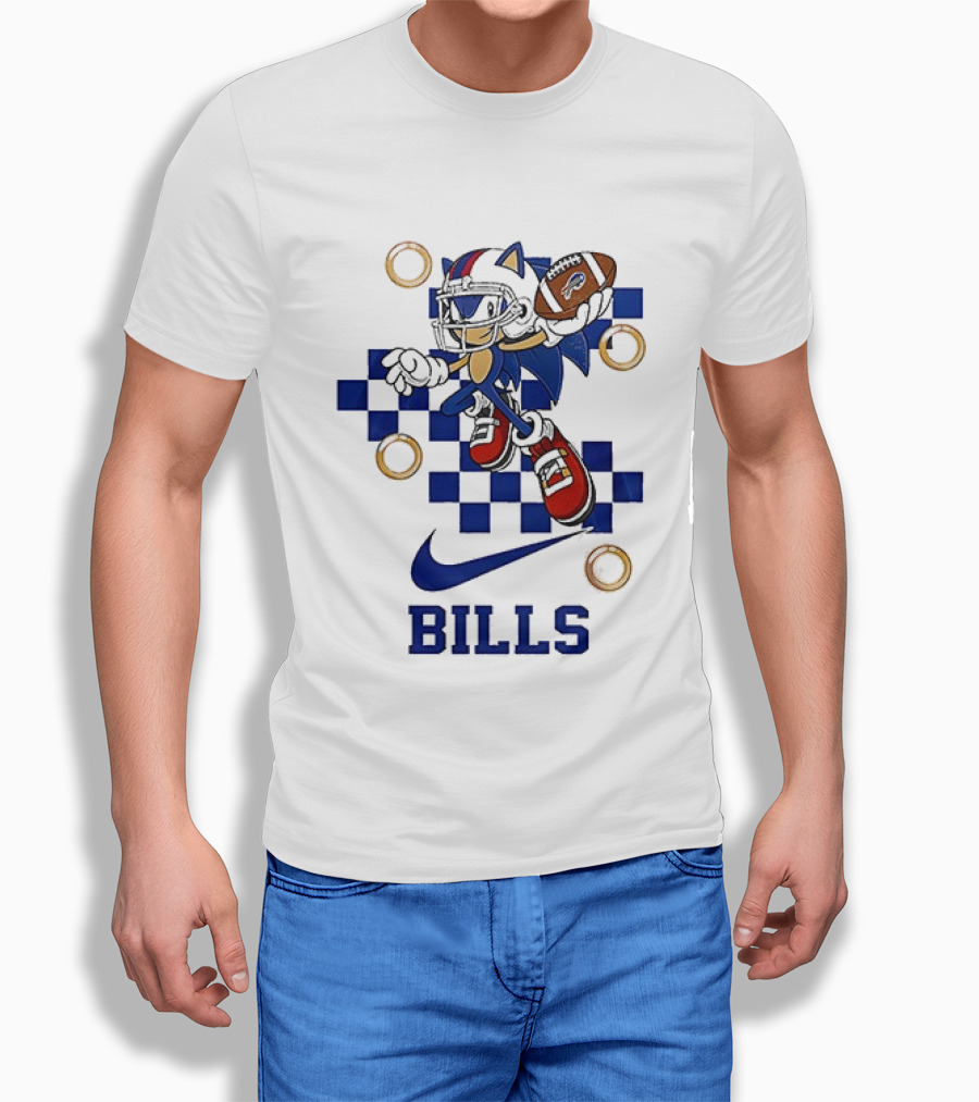 Nike Sonic The Hedgehog Buffalo Bills Football Game Rings T-Shirt