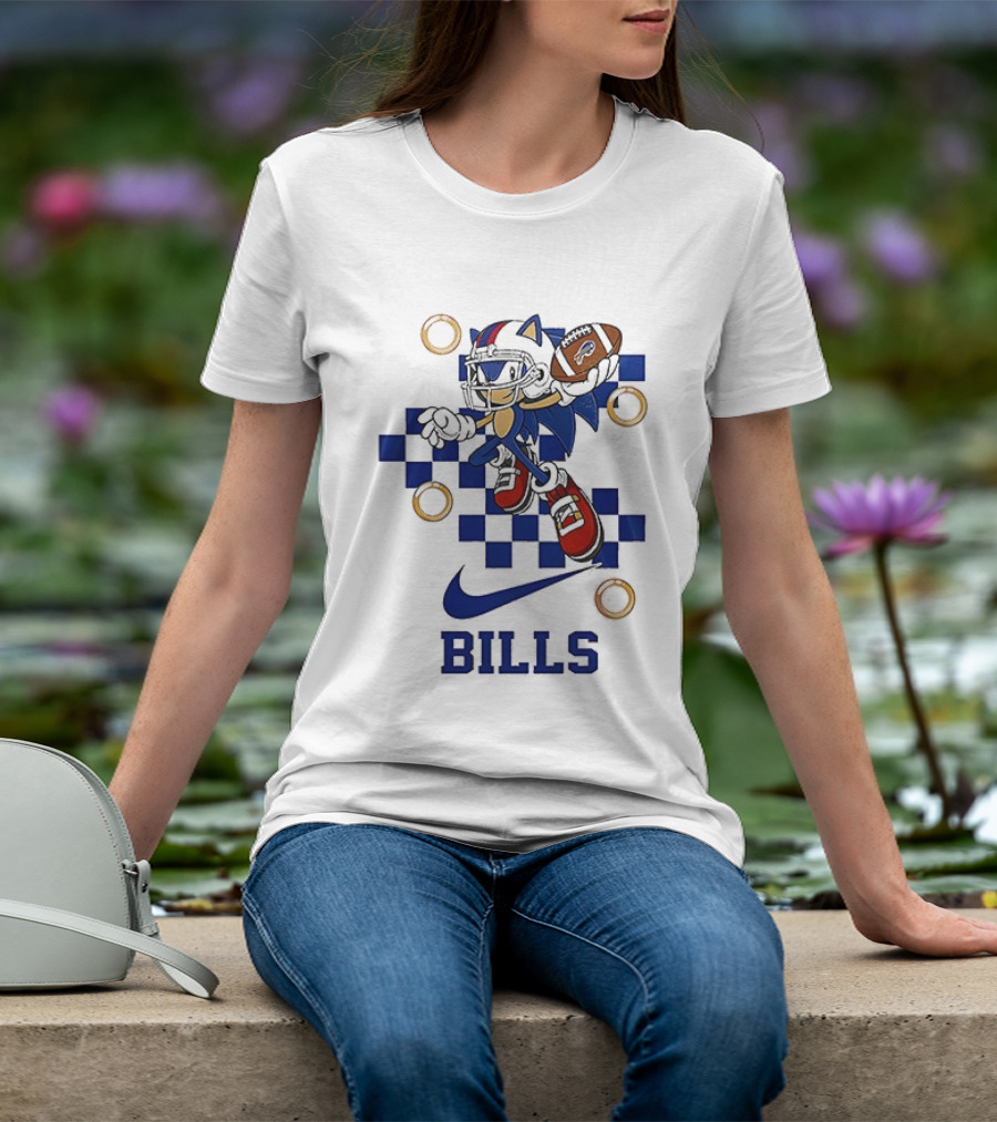 Nike Sonic The Hedgehog Buffalo Bills Football Game Rings T-Shirt