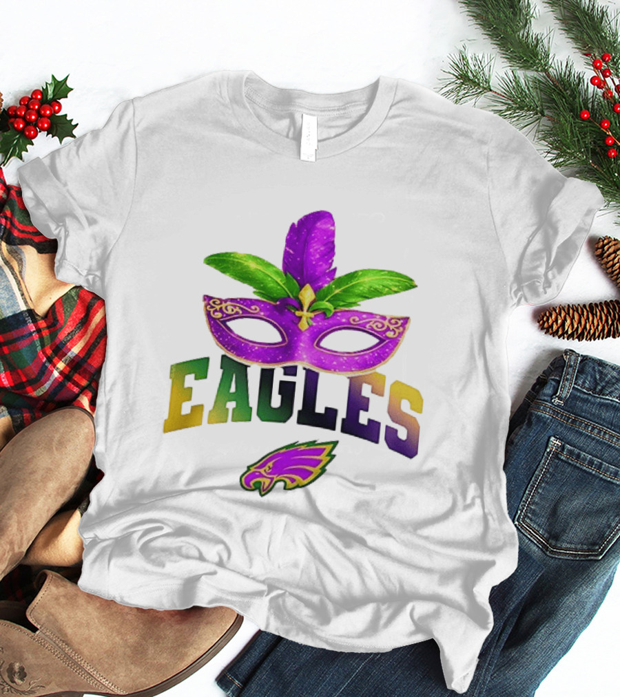Eagles Mardi Gras Mask Festival Celebration T-Shirt