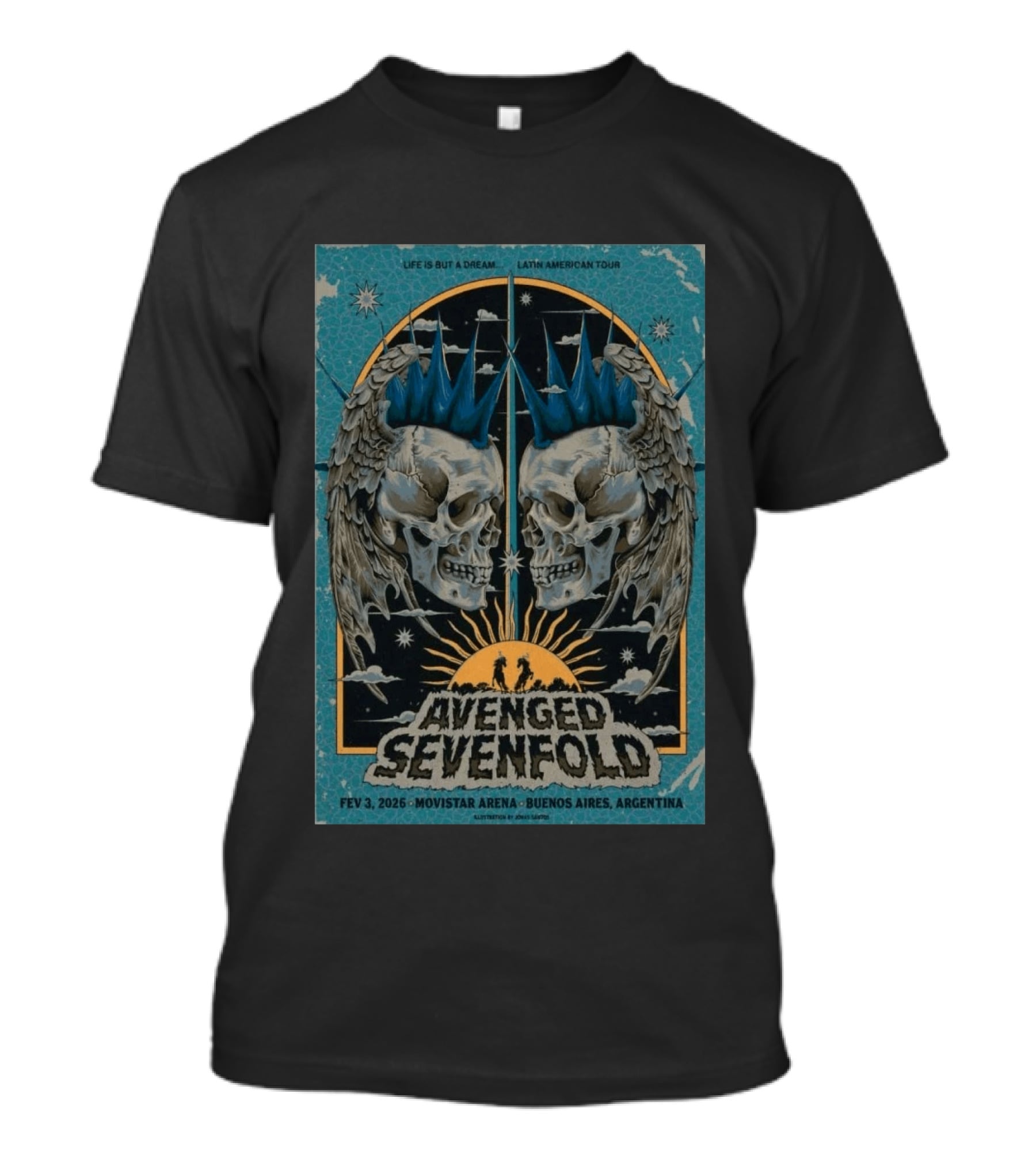 Avenged Sevenfold Life Is But A Dream Latin American Tour Feb 3 2026 Movistar Arena Buenos Aires Argentina T-Shirt