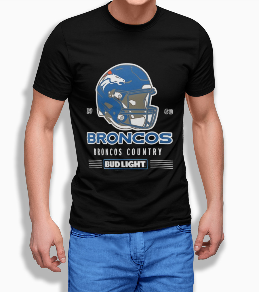 Broncos Country Bud Light NFL 1960 Helmet T-Shirt