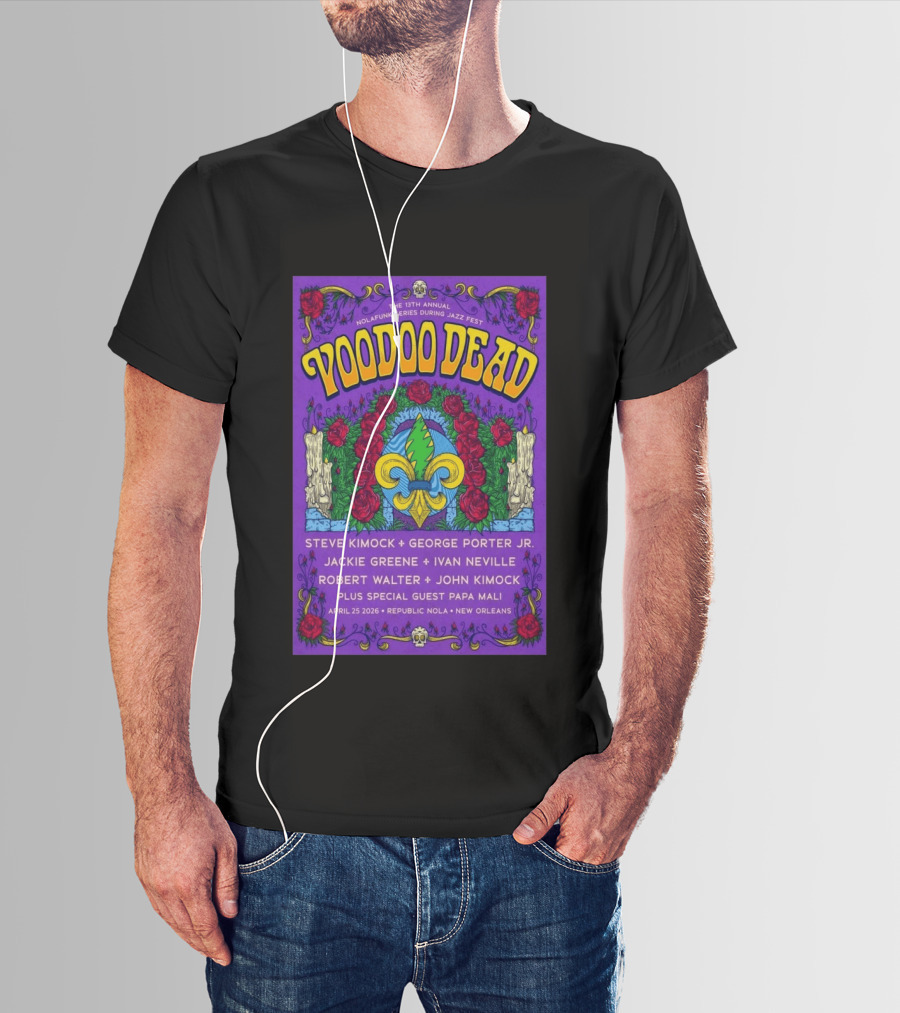 Voodoo Dead 13th Annual Nolafunk Series Jazz Fest New Orleans 2026 April 25 Republic NOLA T-Shirt
