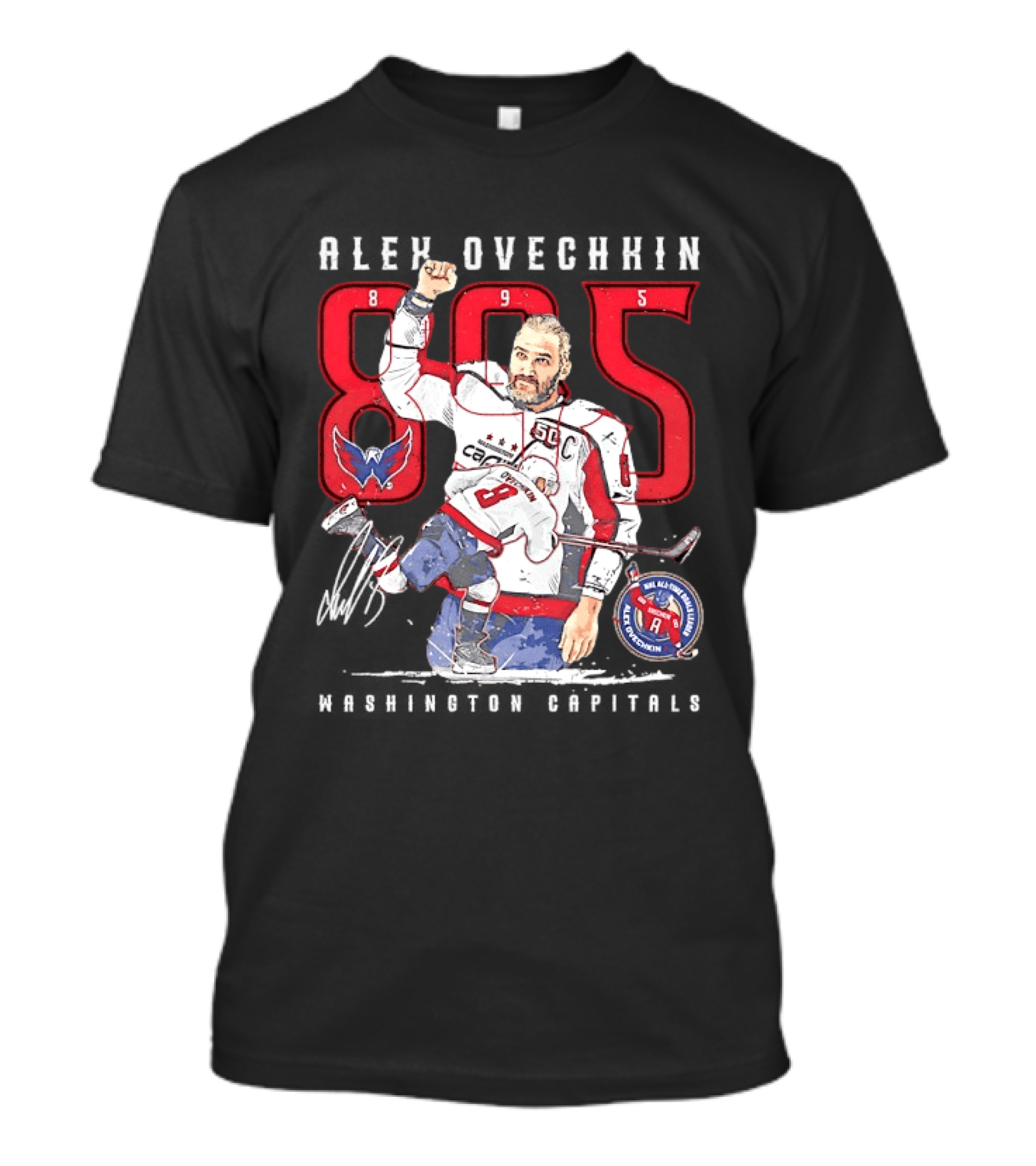Alexander Ovechkin 895 Goal Scorer Washington Capitals Iconic Jersey Number NHL Champion T-Shirt