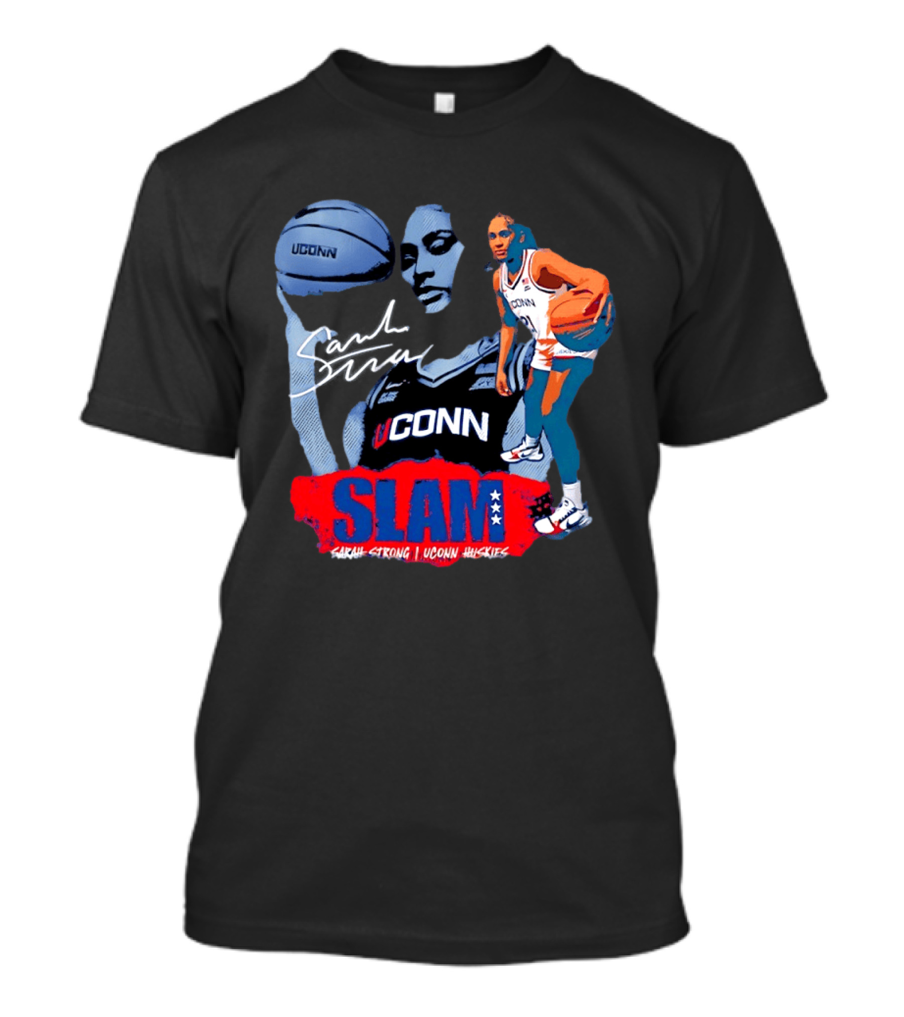 UConn Huskies Sarah Strong Basketball SLAM Cover T-Shirt