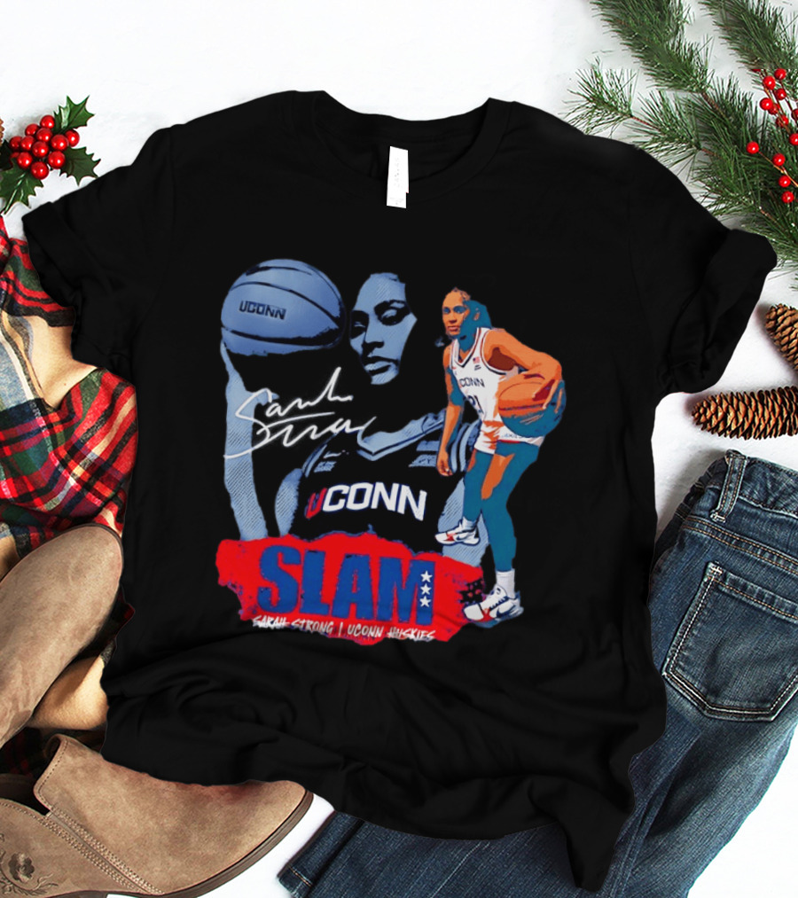 UConn Huskies Sarah Strong Basketball SLAM Cover T-Shirt