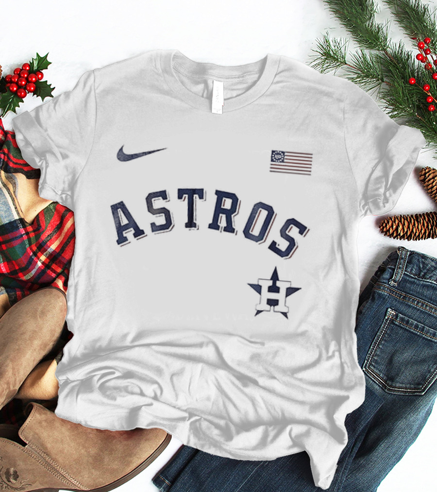 Nike Houston Astros USA 250th Anniversary Baseball American Flag T-Shirt