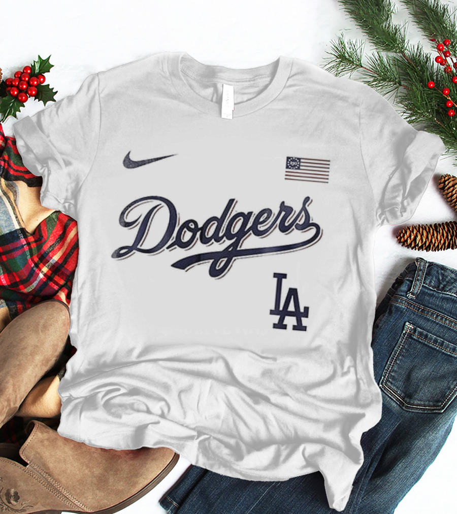Nike LA Dodgers American Flag 250th Anniversary USA T-Shirt