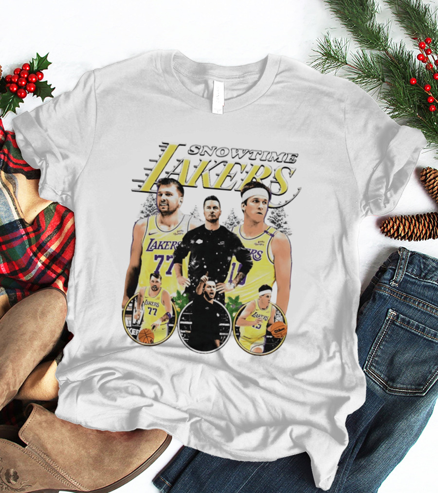 Snowtime Lakers Los Angeles Basketball Legends T-Shirt