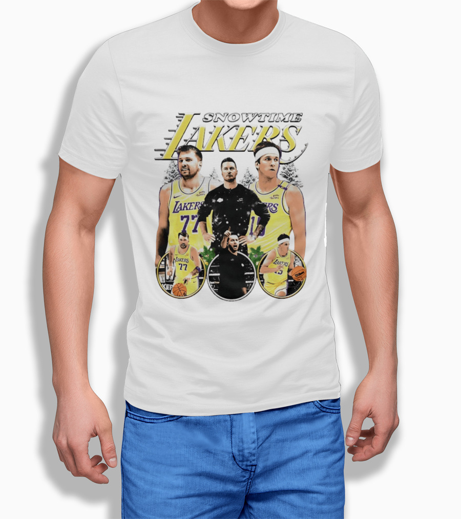Snowtime Lakers Los Angeles Basketball Legends T-Shirt
