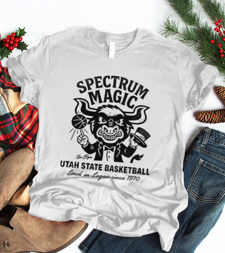 Spectrum Magic Utah State Basketball Loud In Logan Since 1970 T-Shirt