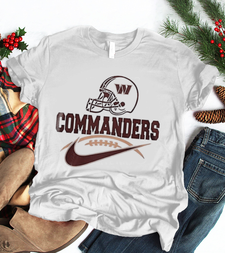 Washington Commanders Football Helmet Nike Swoosh T-Shirt