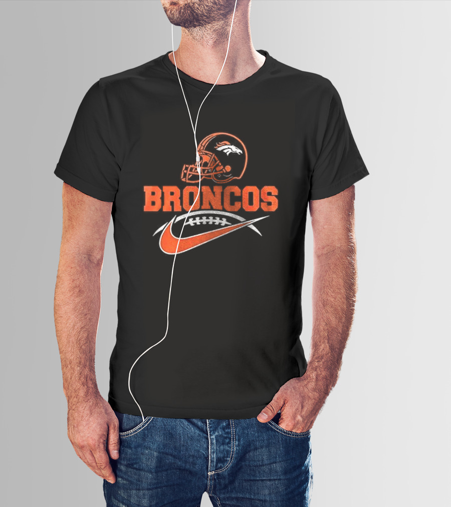 Denver Broncos Helmet Nike Football Fan T-Shirt