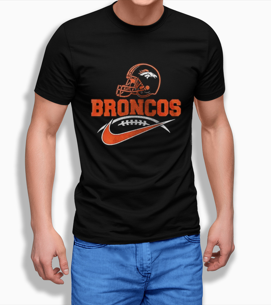 Denver Broncos Helmet Nike Football Fan T-Shirt