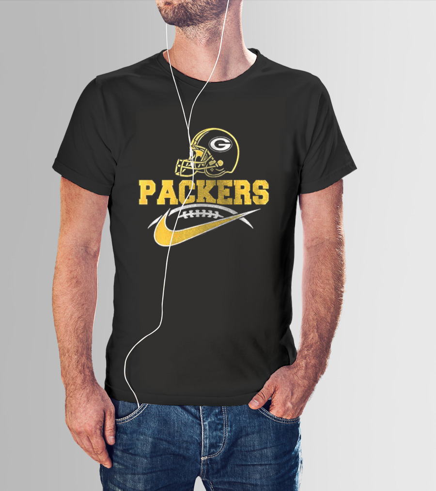 Green Bay Packers Helmet Fan Apparel Nike Football T-Shirt