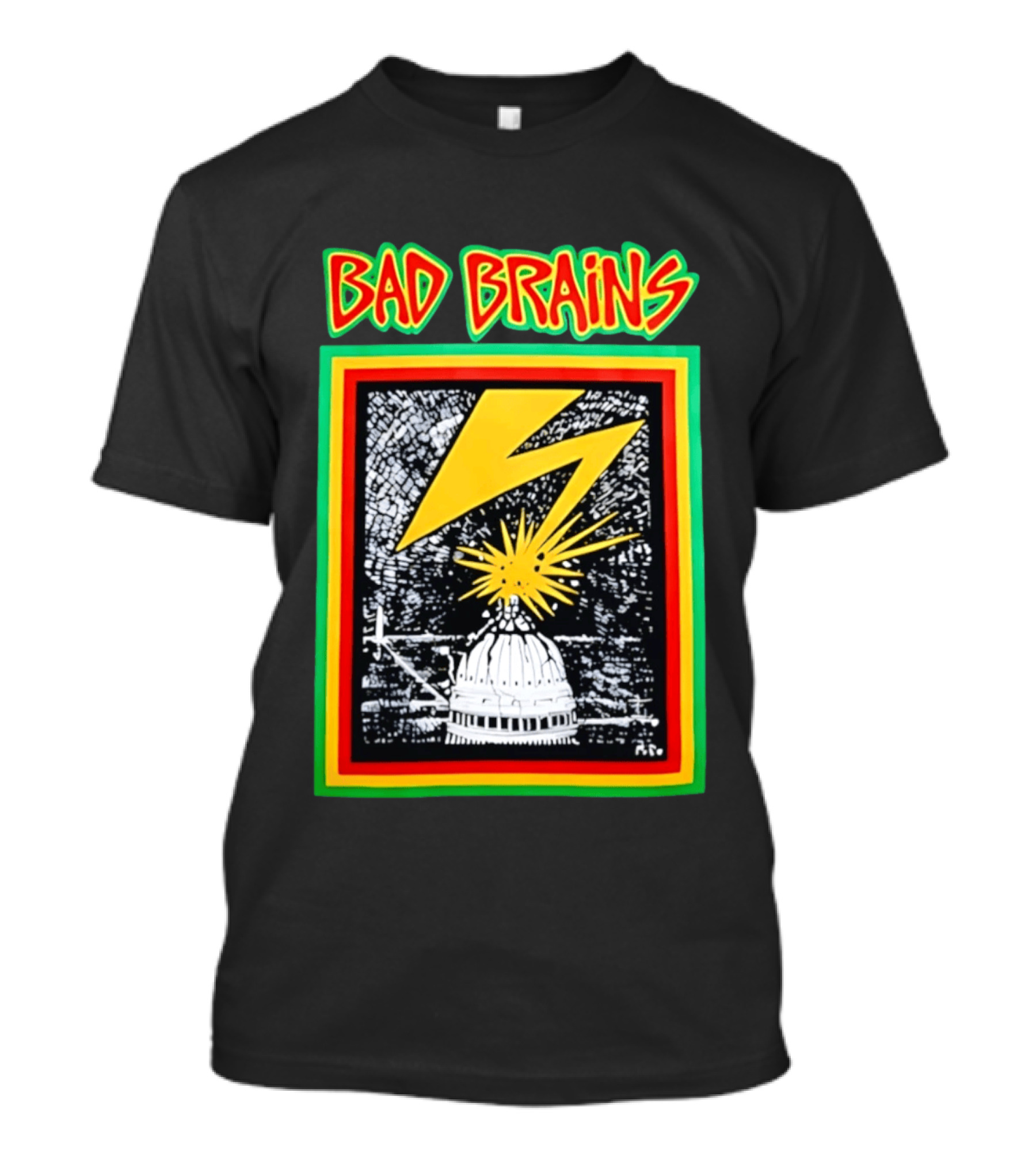 Bad Brains Lightning Capitol Explosion Bold Graphic Retro Vibe T-Shirt