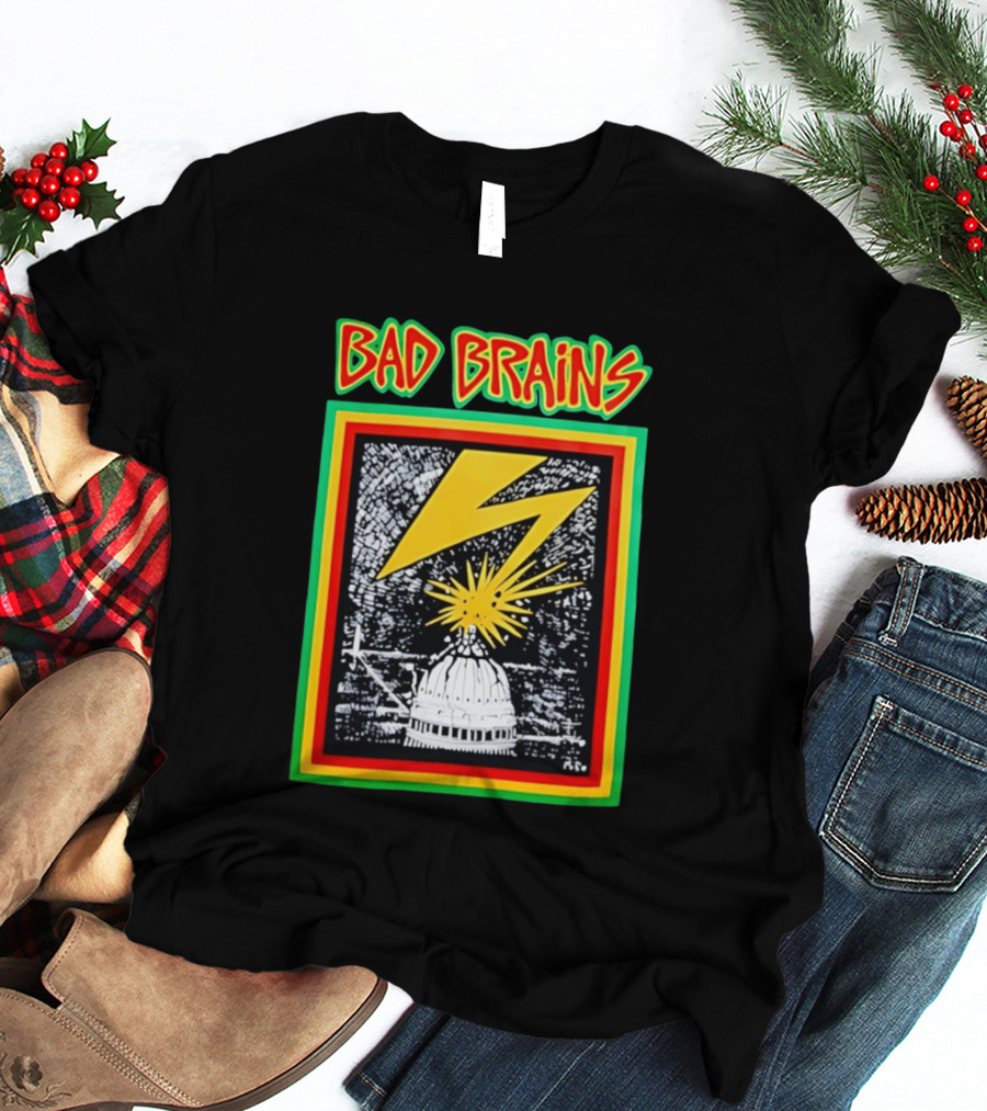 Bad Brains Lightning Capitol Explosion Bold Graphic Retro Vibe T-Shirt