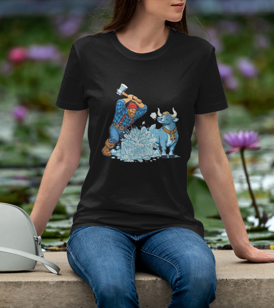 Minnesota Paul Bunyan Babe Blue Ox Breaking Ice Resistance T-Shirt