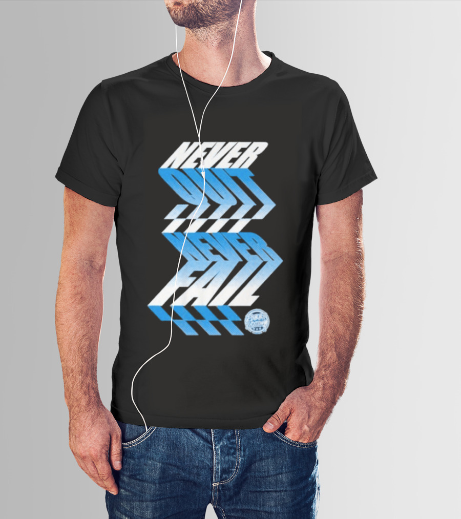 Robby Layton Never Quit Never Fail Blue Gradient T-Shirt