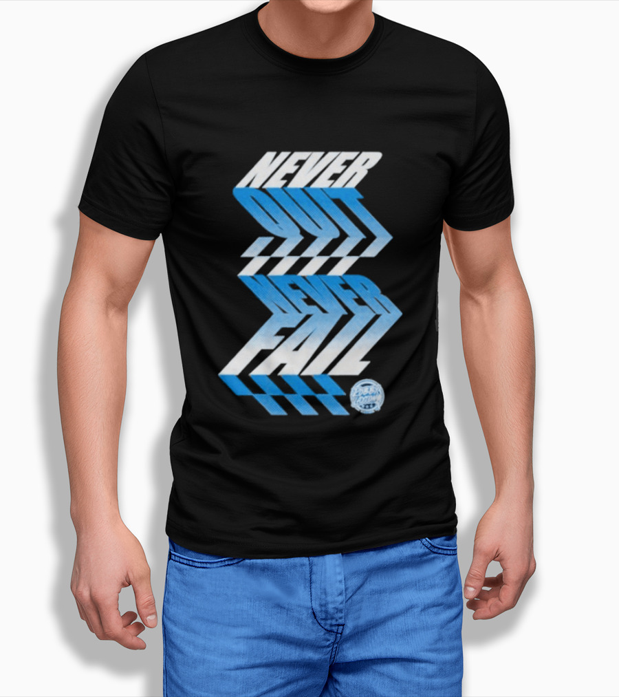 Robby Layton Never Quit Never Fail Blue Gradient T-Shirt