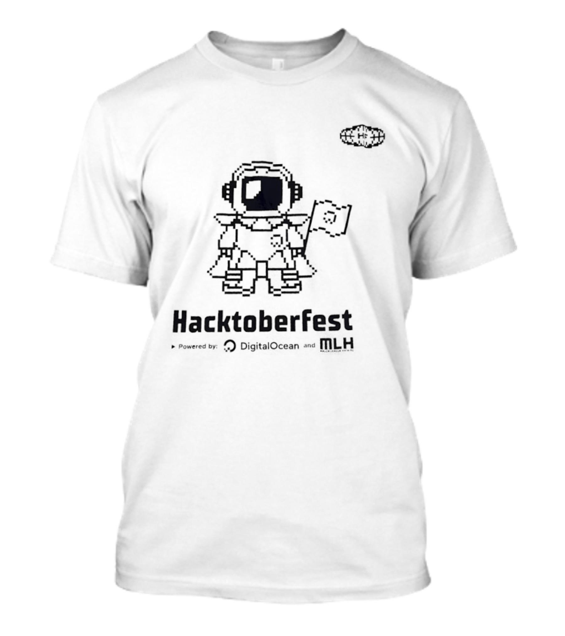 Hacktoberfest Astronaut Pixel Art Banner T-Shirt