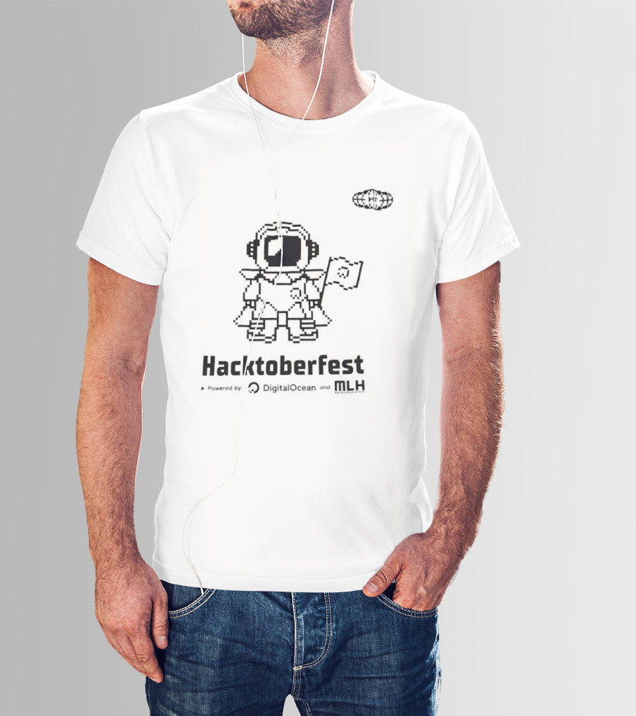 Hacktoberfest Astronaut Pixel Art Banner T-Shirt