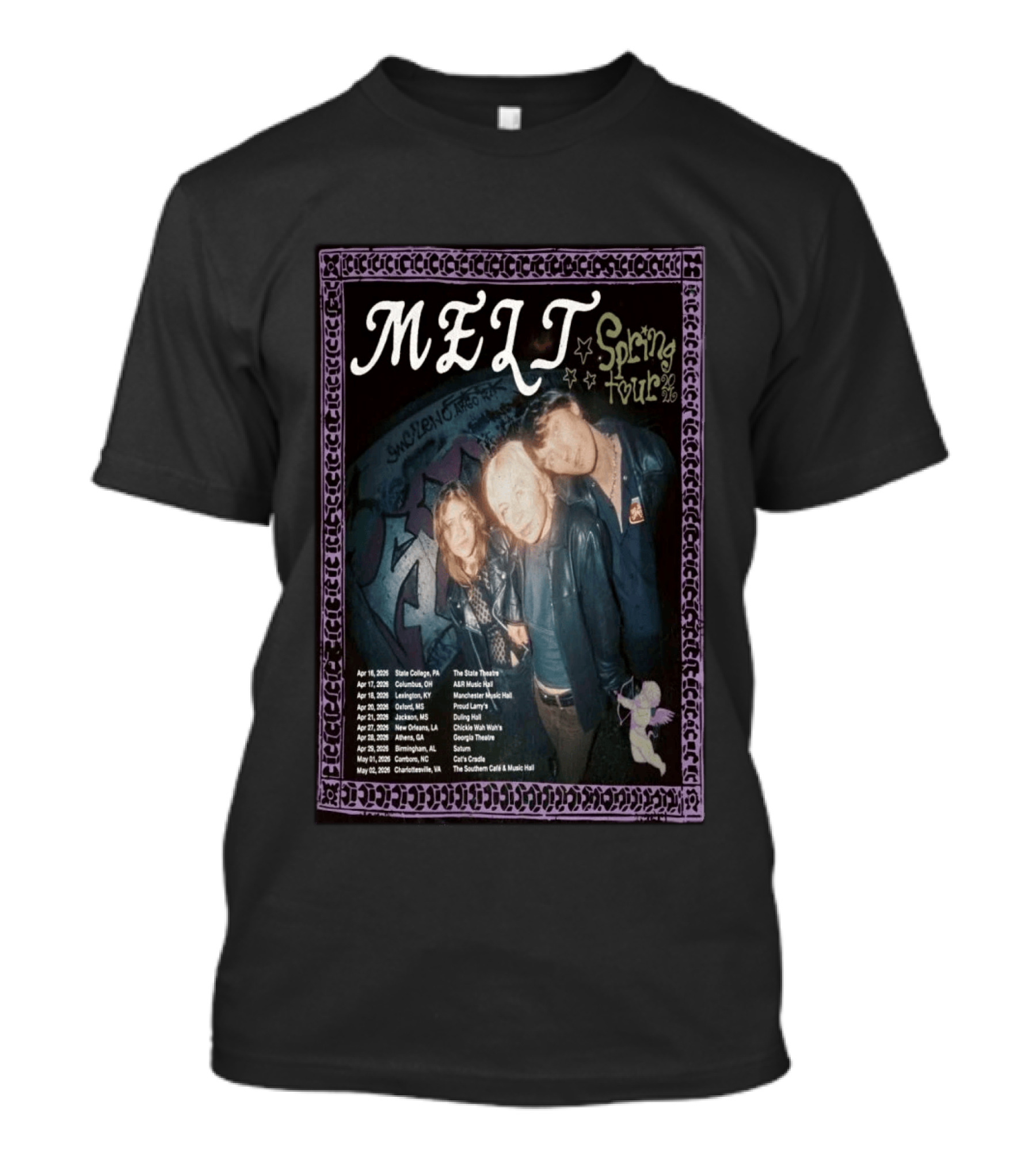 Melt Spring Tour 2026 State College Birmingham Charlottesville Dates T-Shirt