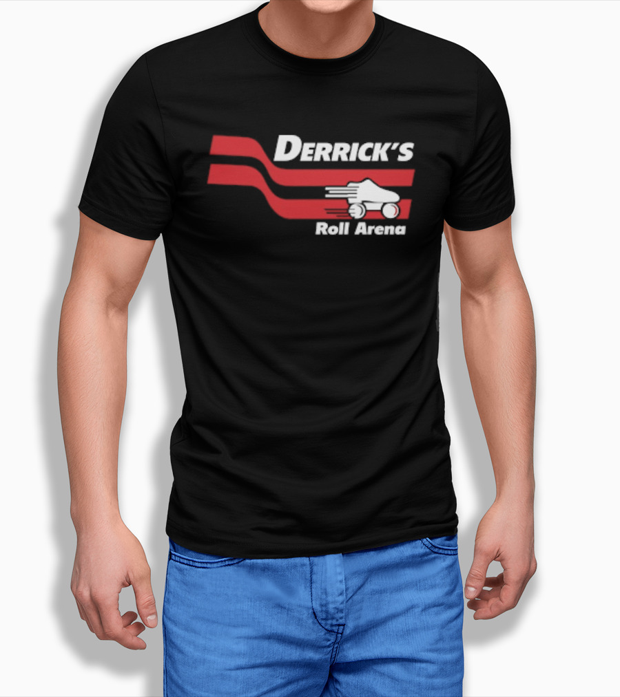 Derrick's Roll Arena Retro Skating Rink Neon Roller Skate T-Shirt