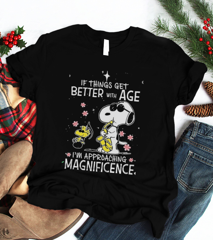 Snoopy And Woodstock Better With Age Approaching Magnificence Blossom T-Shirt