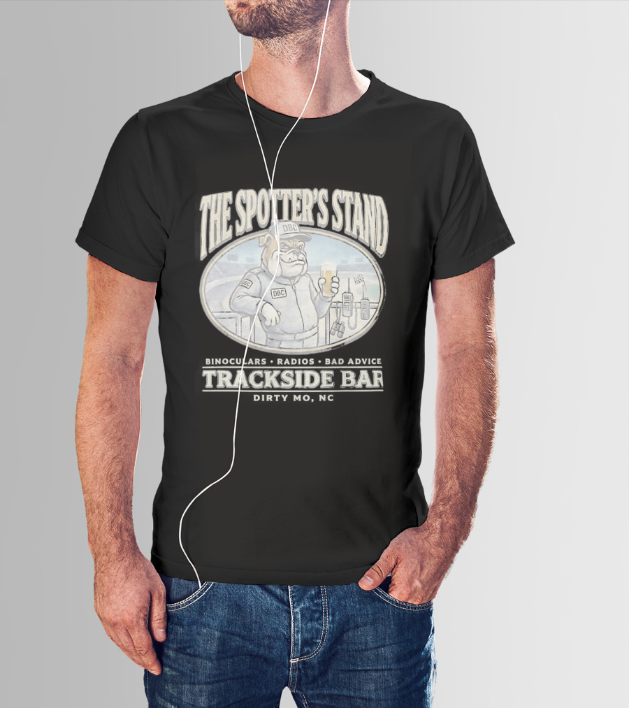 The Spotter's Stand DBC Bulldog Trackside Bar Binoculars Radios T-Shirt