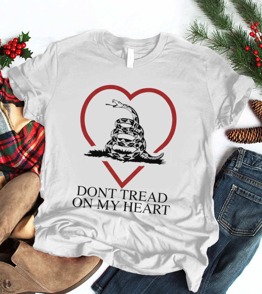 Dont Tread On My Heart Gadsden Flag Valentine Snake Inside Heart T-Shirt