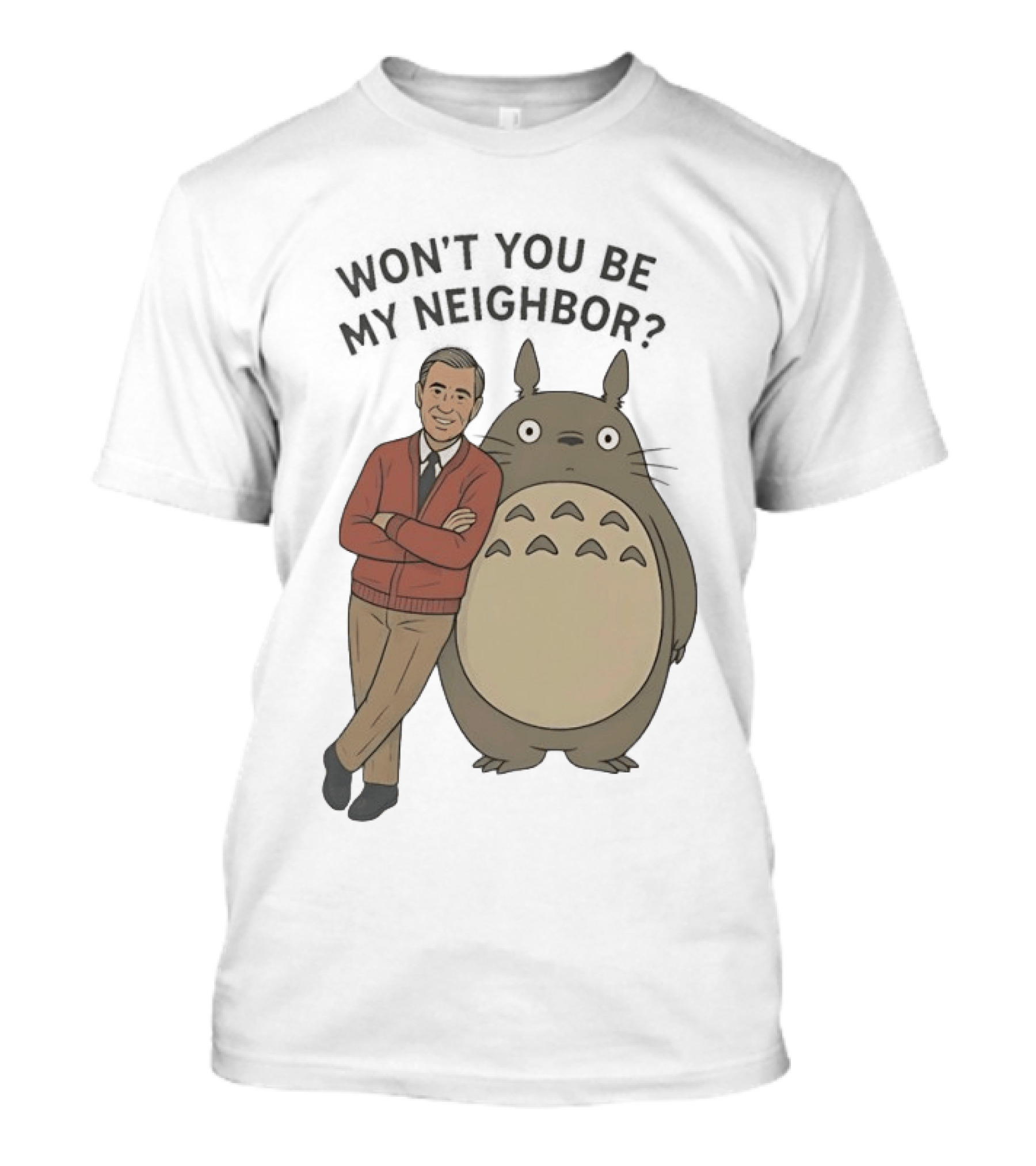 Totoro Won't You Be My Neighbor Mr. Rogers Mashup T-Shirt
