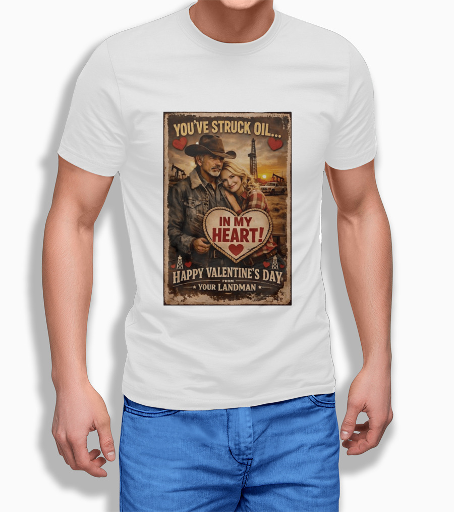 You've Struck Oil In My Heart Happy Valentine's Day From Your Landman T-Shirt
