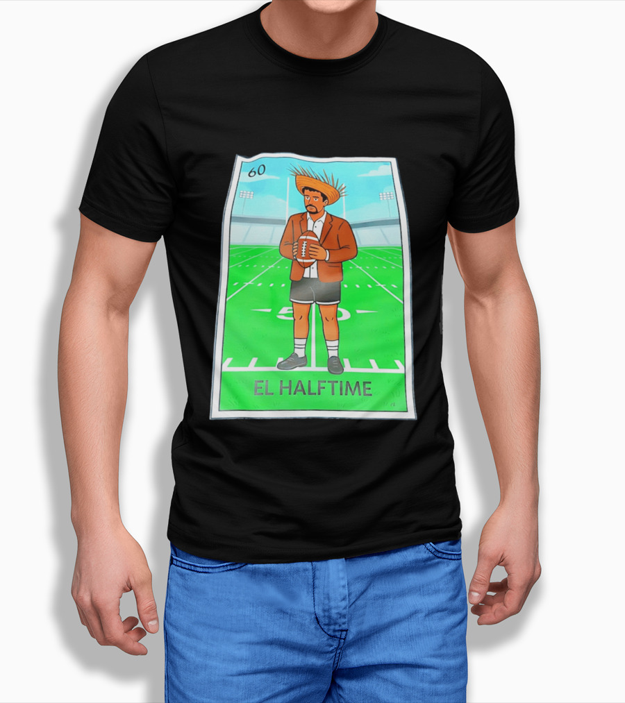 Bad Bunny El Halftime Football Card 60 Stadium Scene T-Shirt