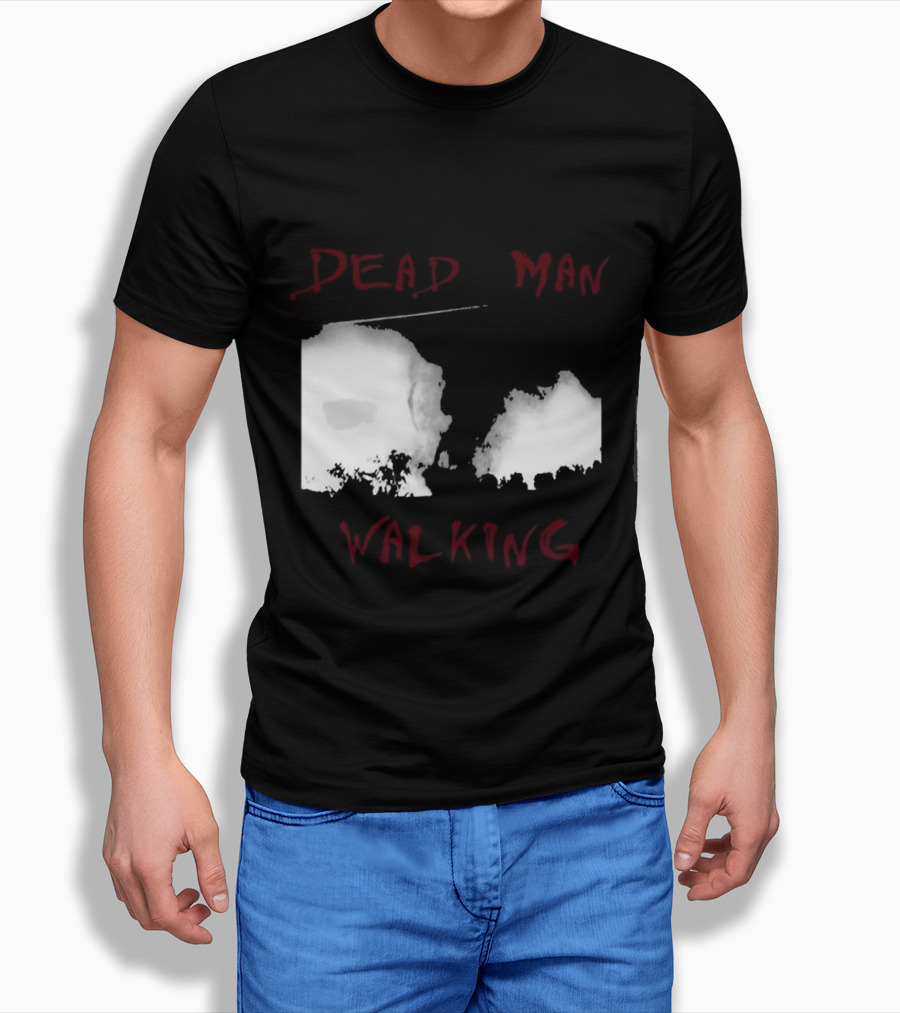 Dead Man Walking Zombie Hand Print Grunge T-Shirt