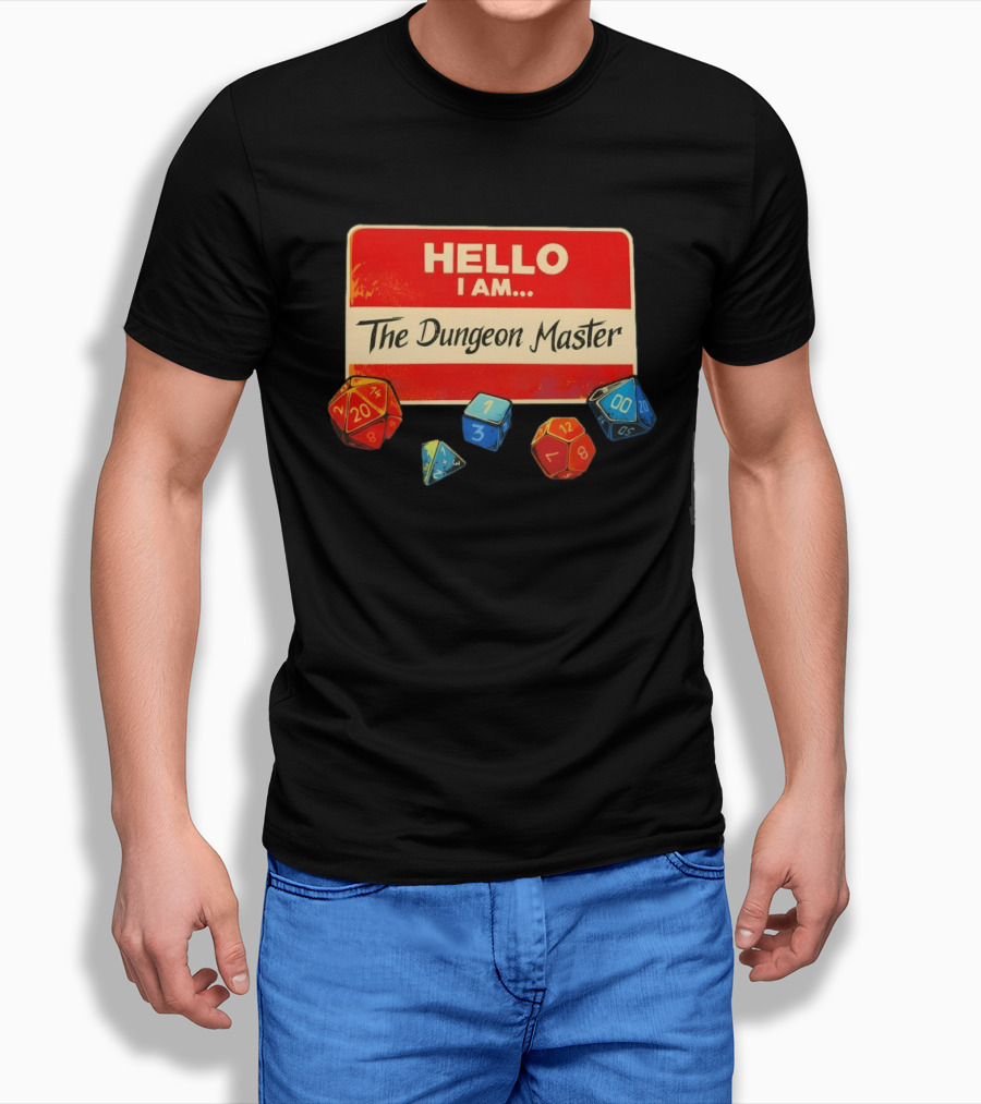 Hello I Am The Dungeon Master Dice RPG Gaming T-Shirt
