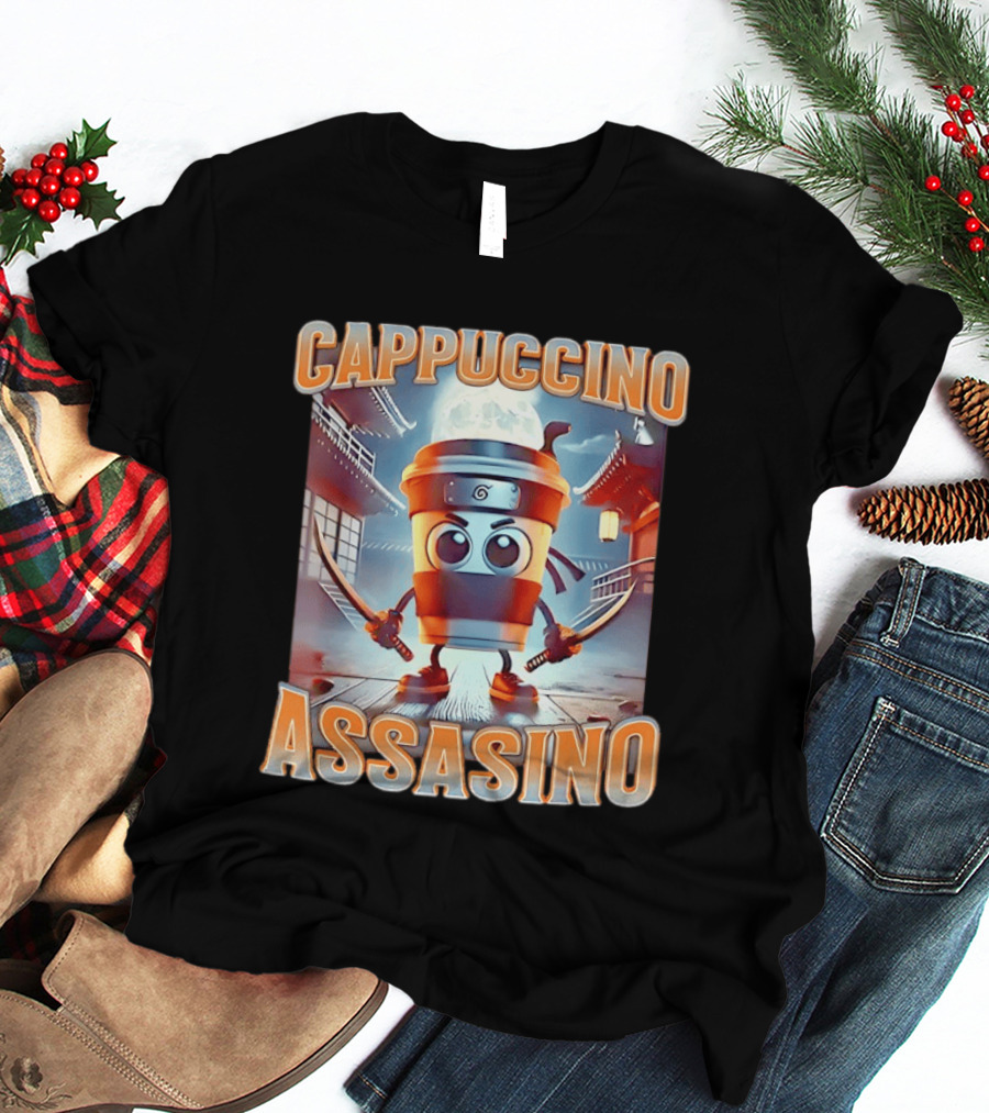 Cappuccino Assassino Samurai Warrior Ninja Martial Arts T-Shirt