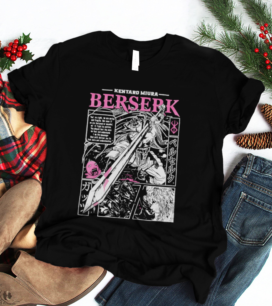 Kentaro Miura Berserk Manga Panel Warrior Sword T-Shirt
