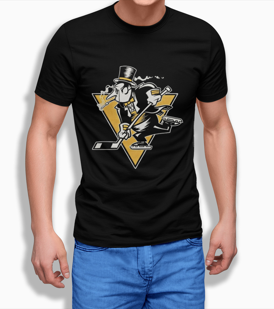Pittsburgh Penguins Oswald Cobblepot Hockey Character Sports Mashup T-Shirt
