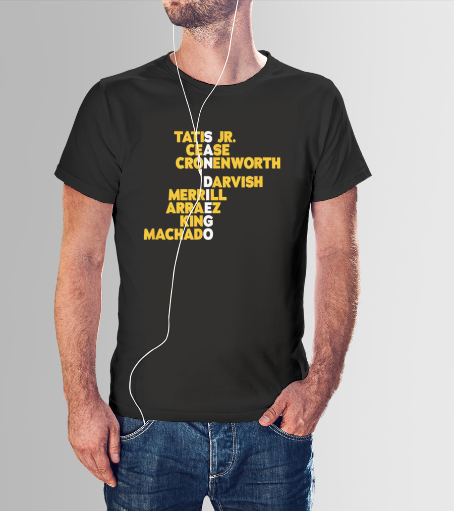 San Diego Baseball 2025 Tatis Jr Machado Darvish Merrill King Names T-Shirt