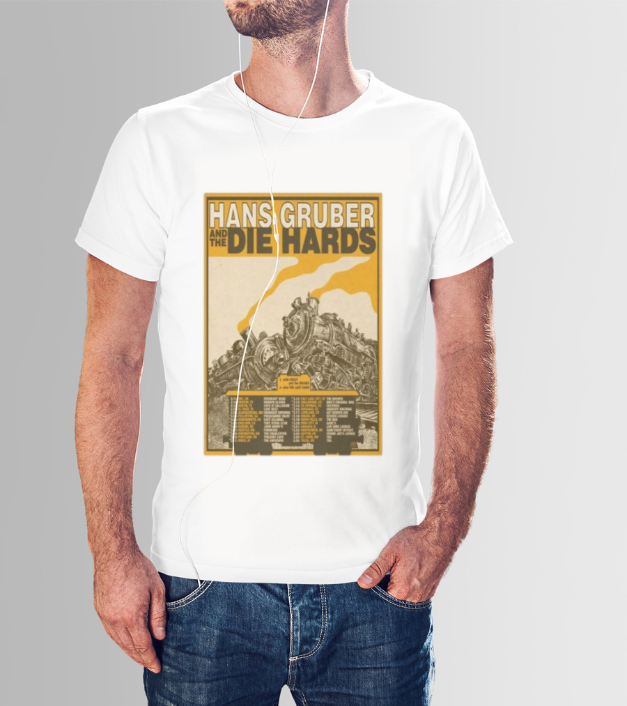 Hans Gruber And The Die Hards Train Tour Dates West Coast Midwest 2026 T-Shirt