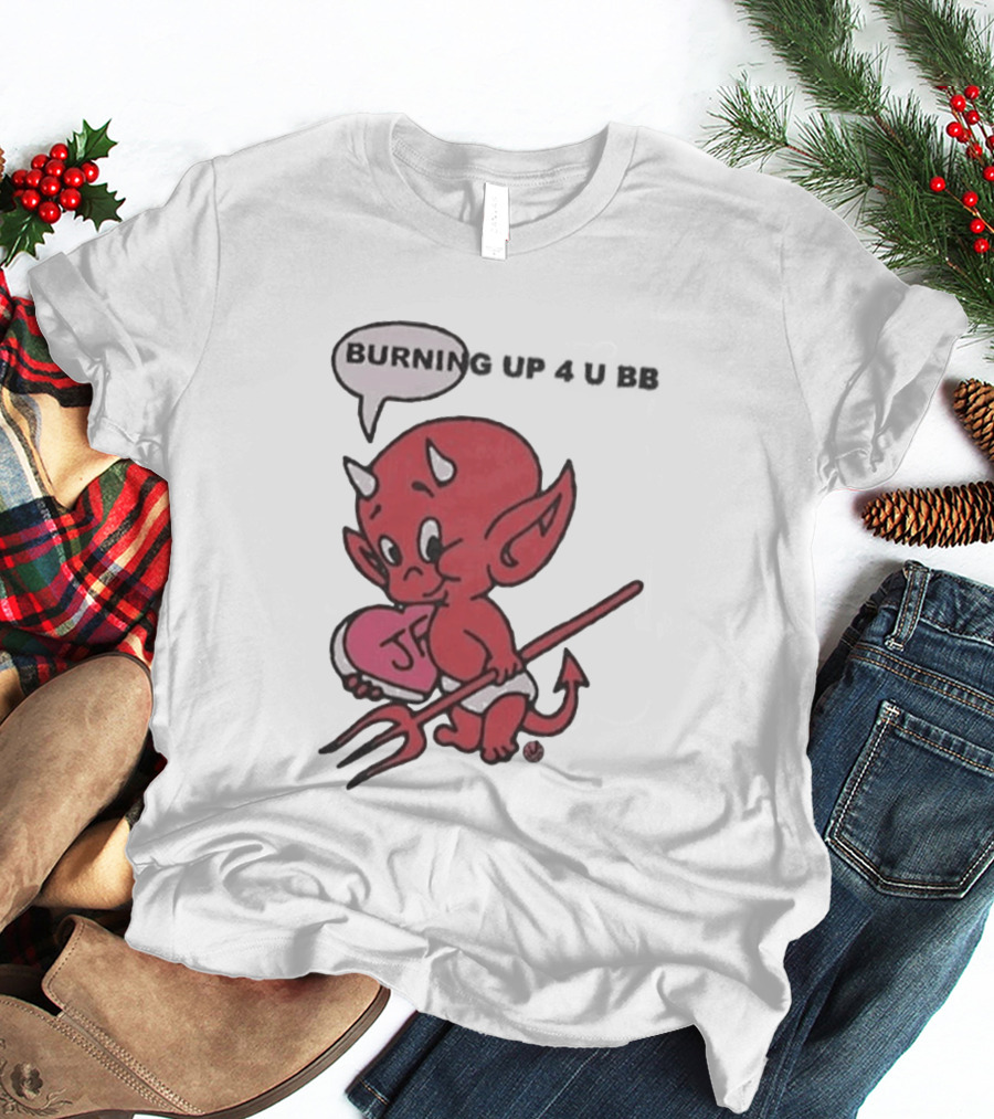 Burning Up Cute Cartoon Red Devil Just Friends T-Shirt