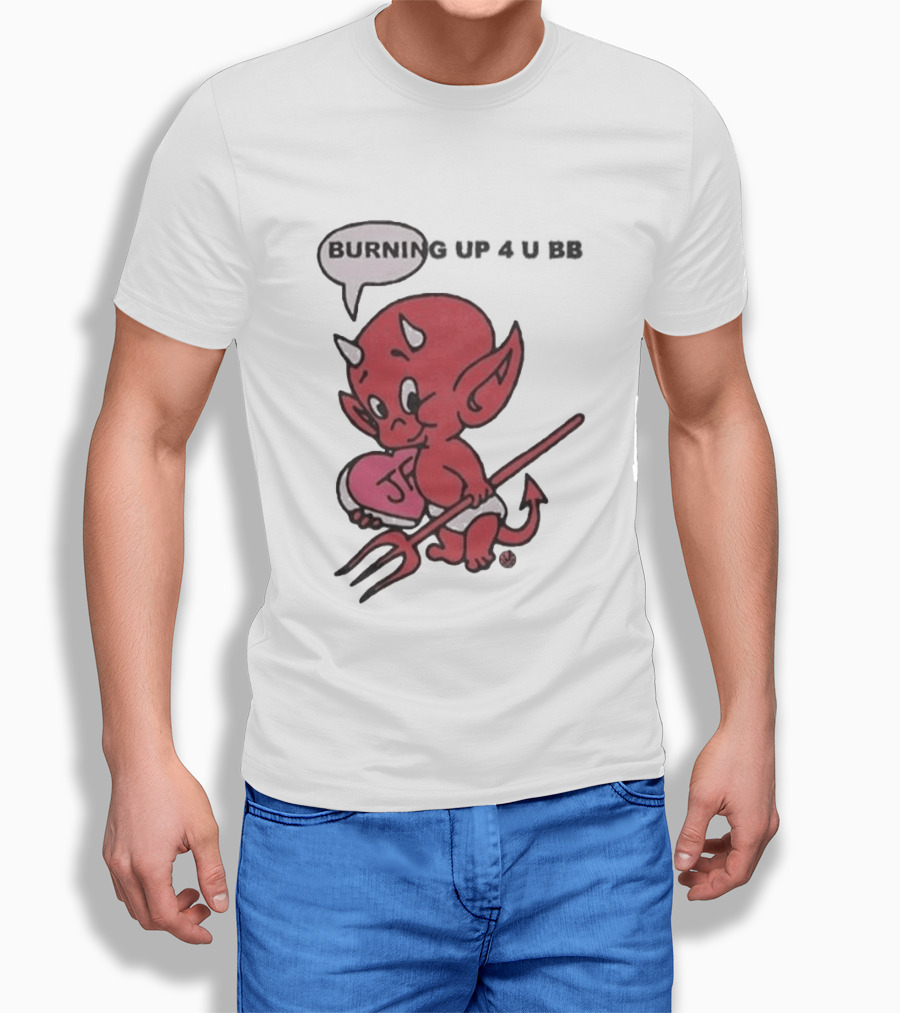 Burning Up Cute Cartoon Red Devil Just Friends T-Shirt