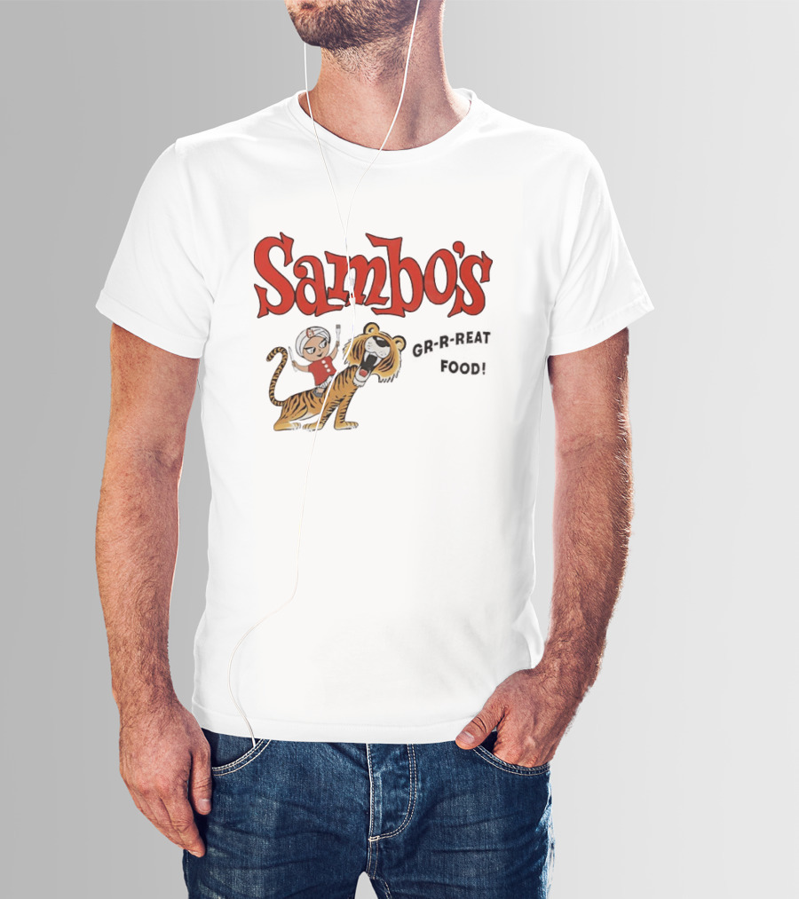 Kid Riding Tiger Sambo's Grrreat Food T-Shirt