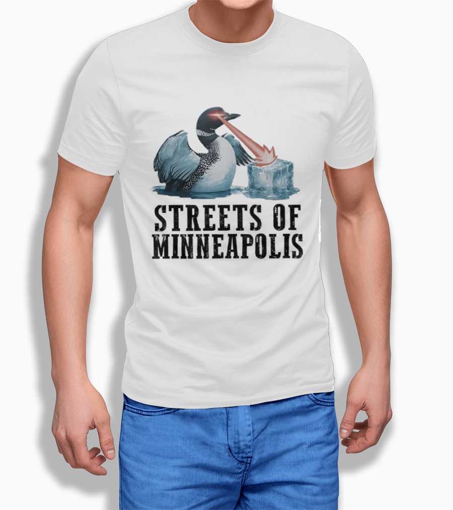 Loon Laser Eyes Melting Ice Streets Of Minneapolis T-Shirt