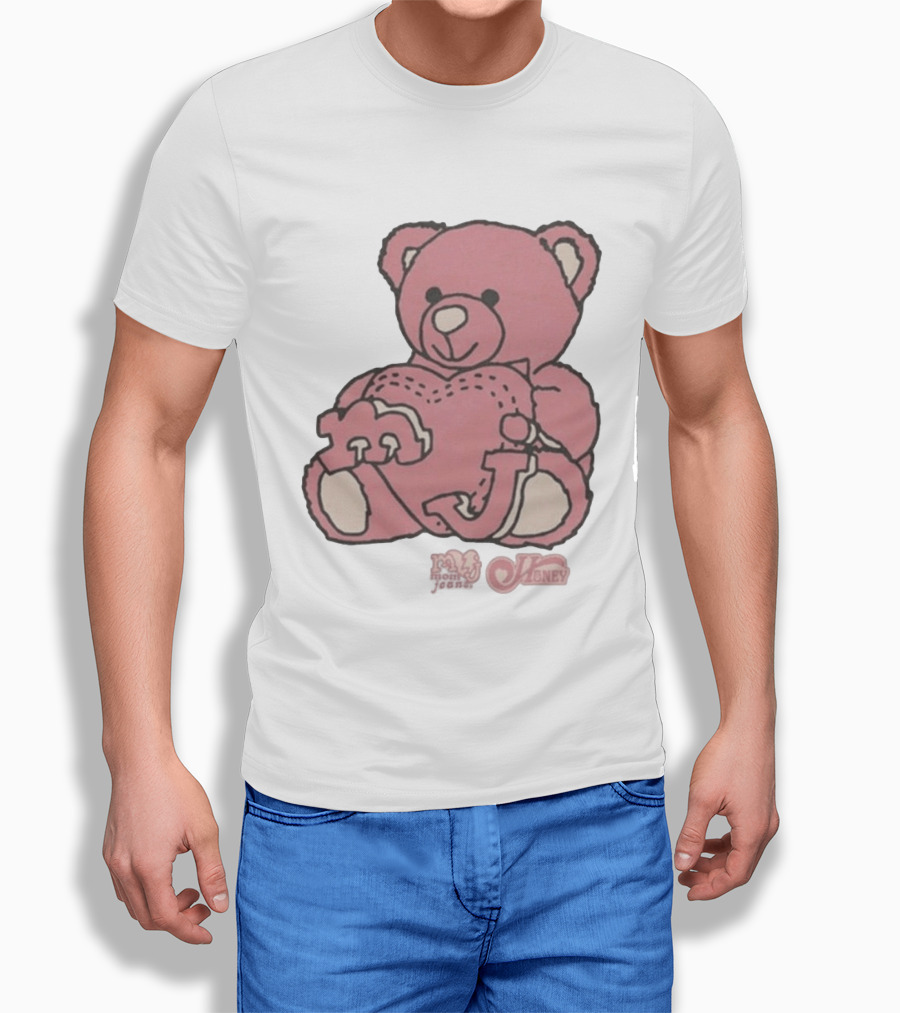Mom Jeans Pink Bear Heart Honey T-Shirt