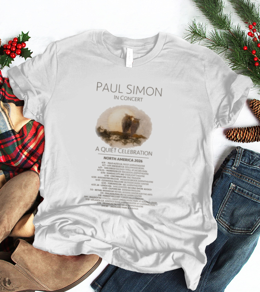 Paul Simon In Concert A Quiet Celebration North America 2026 Tour Dates And Locations Oval Central T-Shirt