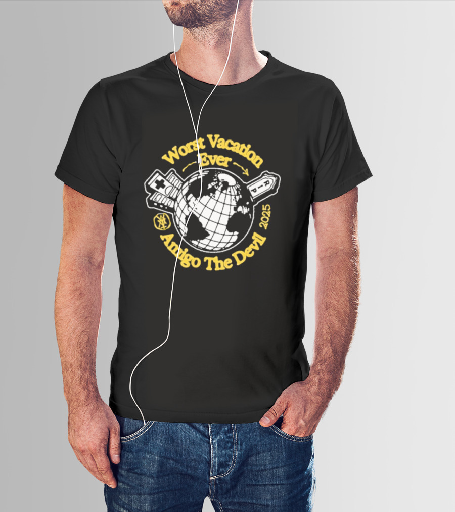 Amigo The Devil Worst Vacation Ever 2023 World Tour Circle Planet T-Shirt