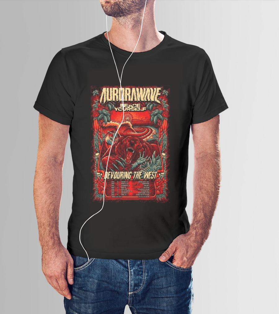 Aurorawave Devouring The West Tour 2026 West Coast Dates Venture Ventura April T-Shirt